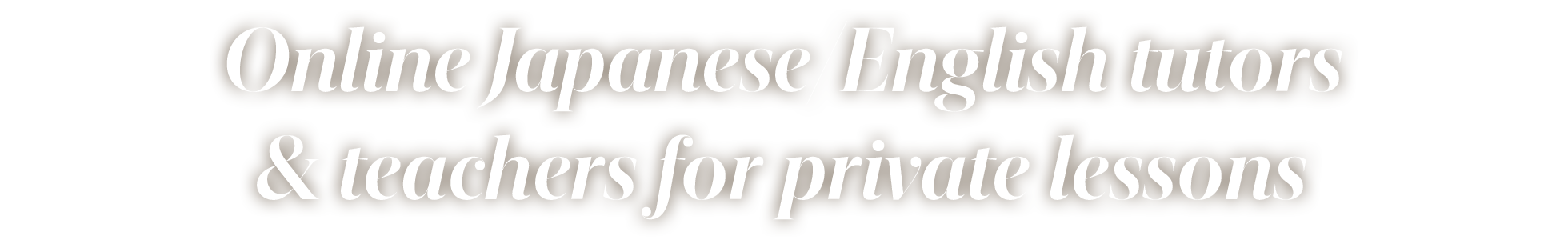 Online Japanese/English tutors & teachers for private lessons